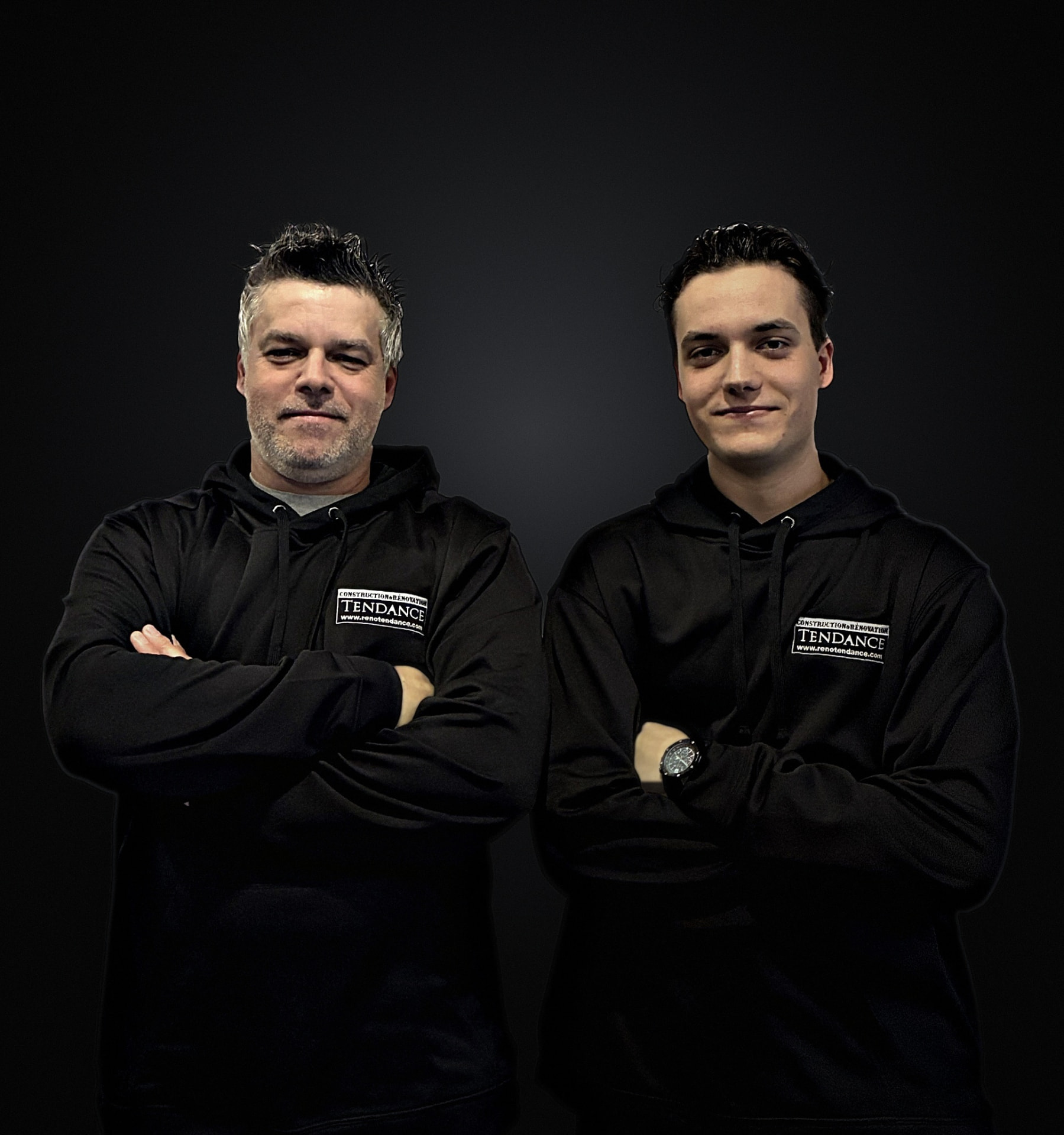 Patrick et Nolan, père et fils, derrière Construction & Rénovation Tendance.
